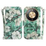 For Honor X70 5G 3D Colored Horizontal Flip Leather Phone Case(Watercolor Flower)