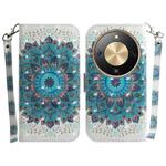 For Honor X70 5G 3D Colored Horizontal Flip Leather Phone Case(Peacock Wreath)