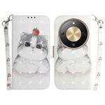 For Honor X70 5G 3D Colored Horizontal Flip Leather Phone Case(Cute Cat)