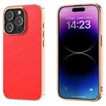 For iPhone 14 Pro Max Retro Litchi Texture PU Phone Case(Red)