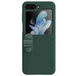 For Samsung Galaxy Z Flip5 NILLKIN Skin Feel Liquid Silicone Phone Case With Finger Strap(Green)