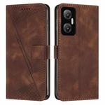 For Infinix Hot 20 5G Dream Triangle Leather Phone Case with Lanyard(Brown)