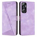 For Infinix Hot 20 4G Dream Triangle Leather Phone Case with Lanyard(Purple)