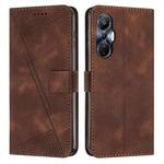 For Infinix Hot 20S Dream Triangle Leather Phone Case with Lanyard(Brown)