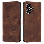 For Infinix Hot 30 Dream Triangle Leather Phone Case with Lanyard(Brown)