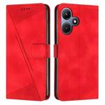 For Infinix Hot 30 Play NFC Dream Triangle Leather Phone Case with Lanyard(Red)