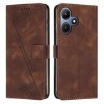 For Infinix Hot 30 Play NFC Dream Triangle Leather Phone Case with Lanyard(Brown)