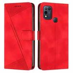 For Infinix Hot 11 Play Dream Triangle Leather Phone Case with Lanyard(Red)