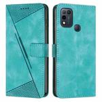 For Infinix Hot 11 Play Dream Triangle Leather Phone Case with Lanyard(Green)