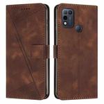 For Infinix Hot 11 Play Dream Triangle Leather Phone Case with Lanyard(Brown)