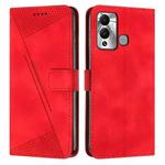 For Infinix Hot 12 Play Dream Triangle Leather Phone Case with Lanyard(Red)
