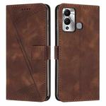 For Infinix Hot 12 Play Dream Triangle Leather Phone Case with Lanyard(Brown)