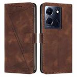 For Infinix Note 30 Dream Triangle Leather Phone Case with Lanyard(Brown)
