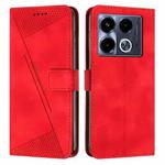 For Infinix Note 40 4G Dream Triangle Leather Phone Case with Lanyard(Red)