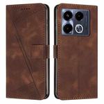 For Infinix Note 40 4G Dream Triangle Leather Phone Case with Lanyard(Brown)