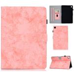 For Lenovo Tab M10 Plus TB-X606F Marble Style Cloth Texture Tablet PC Protective Leather Case with Bracket & Card Slot & Pen Slot & Anti Skid Strip & Wake-up / Sleep Function(Pink)