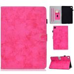 For Lenovo Tab M10 Plus TB-X606F Marble Style Cloth Texture Tablet PC Protective Leather Case with Bracket & Card Slot & Pen Slot & Anti Skid Strip & Wake-up / Sleep Function(Rose Pink)
