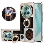 For Honor Magic5 Pro Electroplating Dual-side IMD Phone Case with Ring Holder(Retro Radio)