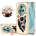 For Honor Magic5 Pro Electroplating Dual-side IMD Phone Case with Ring Holder(Lucky Dog)