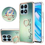 For Honor X8a Electroplating Dual-side IMD Phone Case with Ring Holder(Smile)