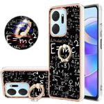 For Honor X7a Electroplating Dual-side IMD Phone Case with Ring Holder(Equation)