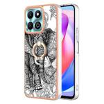 For Honor X6b Electroplating Dual-side IMD Phone Case with Ring Holder(Totem Elephant)