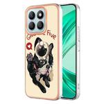 For Honor X8b Electroplating Dual-side IMD Phone Case with Ring Holder(Lucky Dog)