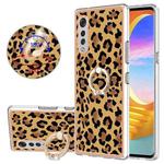 For LG Velvet 5G / 4G / G9 Velvet Electroplating Dual-side IMD Phone Case with Ring Holder(Leopard Print)