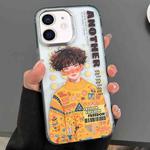 For iPhone 12 Engraved Colorful Cartoon Phone Case(Trendy Boy)