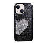 For iPhone 14 Plus Love Heart Diamond TPU Phone Case(Black)