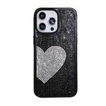 For iPhone 13 Pro Max Love Heart Diamond TPU Phone Case(Black)