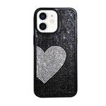 For iPhone 12 Love Heart Diamond TPU Phone Case(Black)