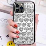 For iPhone 14 Pro Max Love Hearts Diamond Mirror TPU Phone Case(Silver)