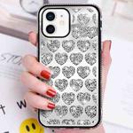 For iPhone 11 Love Hearts Diamond Mirror TPU Phone Case(Silver)