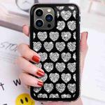 For iPhone 11 Pro Max Love Hearts Diamond Mirror TPU Phone Case(Black)