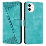 For iPhone 11 Dream Triangle Leather Phone Case with Lanyard(Green)