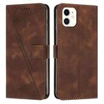 For iPhone 11 Dream Triangle Leather Phone Case with Lanyard(Brown)