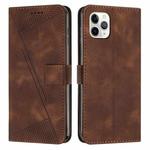 For iPhone 11 Pro Dream Triangle Leather Phone Case with Lanyard(Brown)