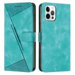For iPhone 12 / 12 Pro Dream Triangle Leather Phone Case with Lanyard(Green)