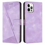 For iPhone 12 / 12 Pro Dream Triangle Leather Phone Case with Lanyard(Purple)