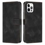 For iPhone 12 / 12 Pro Dream Triangle Leather Phone Case with Lanyard(Black)