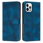 For iPhone 12 Pro Max Dream Triangle Leather Phone Case with Lanyard(Blue)