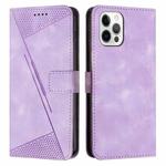 For iPhone 12 Pro Max Dream Triangle Leather Phone Case with Lanyard(Purple)