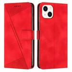For iPhone 13 Dream Triangle Leather Phone Case with Lanyard(Red)