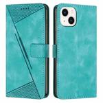 For iPhone 13 Dream Triangle Leather Phone Case with Lanyard(Green)