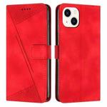 For iPhone 13 mini Dream Triangle Leather Phone Case with Lanyard(Red)