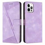 For iPhone 13 Pro Dream Triangle Leather Phone Case with Lanyard(Purple)