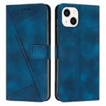 For iPhone 14 Dream Triangle Leather Phone Case with Lanyard(Blue)