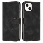 For iPhone 14 Dream Triangle Leather Phone Case with Lanyard(Black)