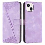 For iPhone 14 Plus Dream Triangle Leather Phone Case with Lanyard(Purple)